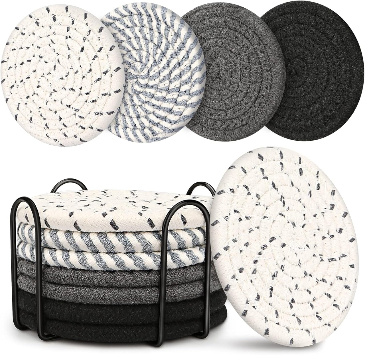 Coasters for Drinks, Coasters Set of 4 - Color, 8 Pack Coaster Set, Coffee Table Decor, Living Room Decor, Home Decor Living Room, Dining Table Centerpiece Decor, Room Decor for Men